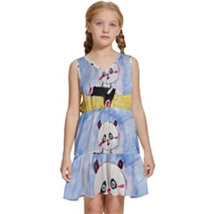 Panda Kids  Sleeveless Tiered Mini Dress by nate14shop