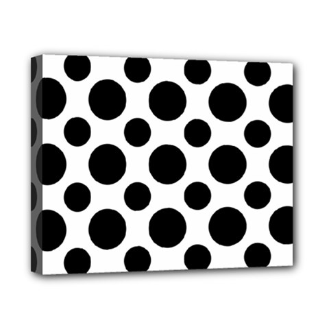 Seamless-polkadot-white-black Canvas 10  X 8  (stretched) by nate14shop