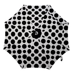 Seamless-polkadot-white-black Hook Handle Umbrellas (medium) by nate14shop