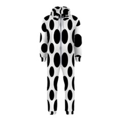 Seamless-polkadot-white-black Hooded Jumpsuit (kids) by nate14shop