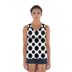 Seamless-polkadot-white-black Sport Tank Top  by nate14shop