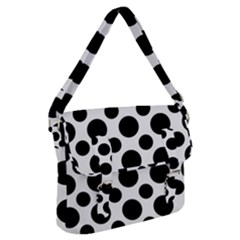 Seamless-polkadot-white-black Buckle Messenger Bag