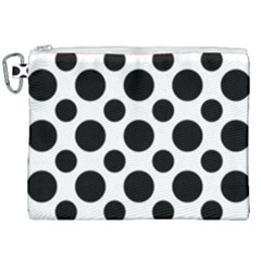 Seamless-polkadot-white-black Canvas Cosmetic Bag (xxl) by nate14shop