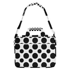 Seamless-polkadot-white-black Macbook Pro 16  Shoulder Laptop Bag by nate14shop