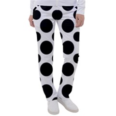 Seamless-polkadot-white-black Women s Casual Pants by nate14shop