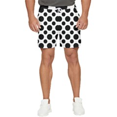 Seamless-polkadot-white-black Men s Runner Shorts by nate14shop