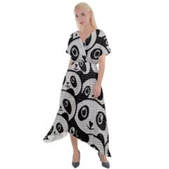 Street-art Cross Front Sharkbite Hem Maxi Dress by nate14shop