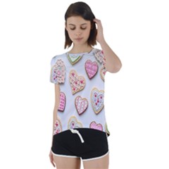 Valentines-day Short Sleeve Foldover Tee