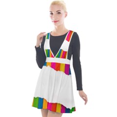 Art-and-craft Plunge Pinafore Velour Dress