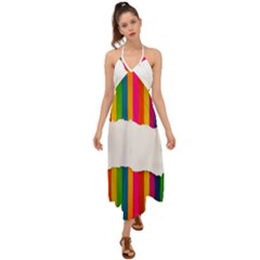 Art-and-craft Halter Tie Back Dress  by nate14shop