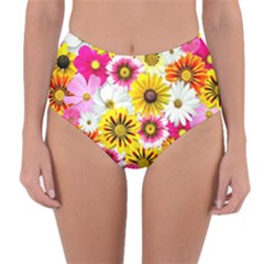 Blossoms Reversible High-waist Bikini Bottoms by nate14shop