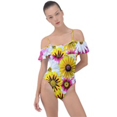 Blossoms Frill Detail One Piece Swimsuit