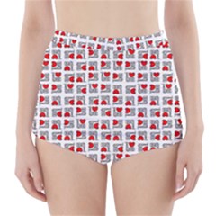 Spanish Love Phrase Motif Pattern High-waisted Bikini Bottoms by dflcprintsclothing