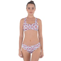 Spanish Love Phrase Motif Pattern Criss Cross Bikini Set by dflcprintsclothing