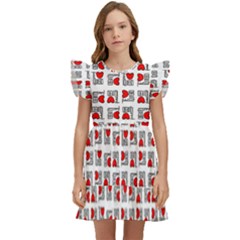 Spanish Love Phrase Motif Pattern Kids  Winged Sleeve Dress by dflcprintsclothing