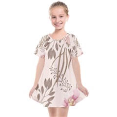 Bohemian Pastel Flowers Kids  Smock Dress