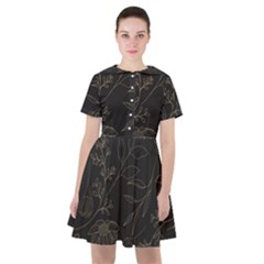 Elegant And Simple Monoline Floral Sailor Dress by HWDesign