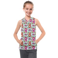 Floral Kids  Sleeveless Hoodie by nate14shop