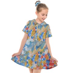 Oil-paint Kids  Short Sleeve Shirt Dress by nate14shop