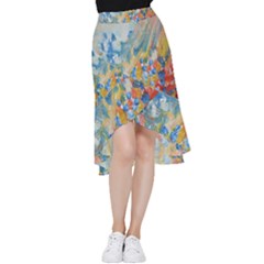 Oil-paint Frill Hi Low Chiffon Skirt by nate14shop