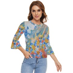 Oil-paint Bell Sleeve Top