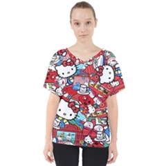 Hello-kitty-003 V-neck Dolman Drape Top by nate14shop