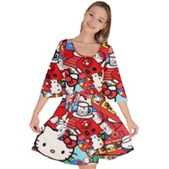 Hello-kitty-003 Velour Kimono Dress