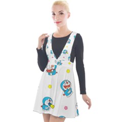 Doraemon Plunge Pinafore Velour Dress