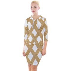 Wooden Quarter Sleeve Hood Bodycon Dress by nate14shop