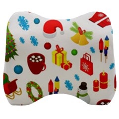 Christmas-celebration-seamless-pattern-background-vector Velour Head Support Cushion