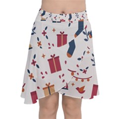 Christmas-gifts-socks-pattern Chiffon Wrap Front Skirt by nate14shop