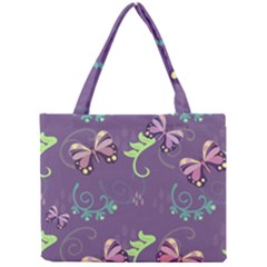 Background-butterfly Purple Mini Tote Bag by nate14shop