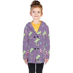 Background-butterfly Purple Kids  Double Breasted Button Coat by nate14shop