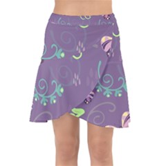 Background-butterfly Purple Wrap Front Skirt by nate14shop