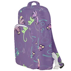 Background-butterfly Purple Double Compartment Backpack by nate14shop