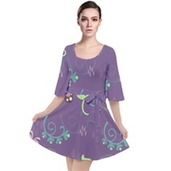 Background-butterfly Purple Velour Kimono Dress