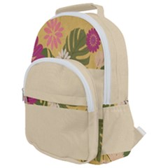 Flowers-mocca Rounded Multi Pocket Backpack by nate14shop