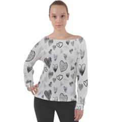 Hd-wallpaper-love-valentin Day Off Shoulder Long Sleeve Velour Top by nate14shop