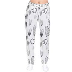 Hd-wallpaper-love-valentin Day Women Velvet Drawstring Pants by nate14shop