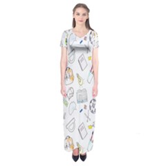 Hd-wallpaper-d4 Short Sleeve Maxi Dress