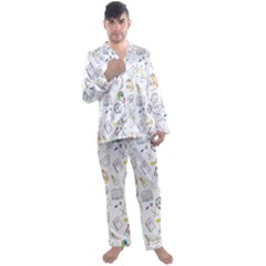 Hd-wallpaper-d4 Men s Long Sleeve Satin Pajamas Set