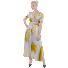 Pasta Button Up Short Sleeve Maxi Dress by nate14shop