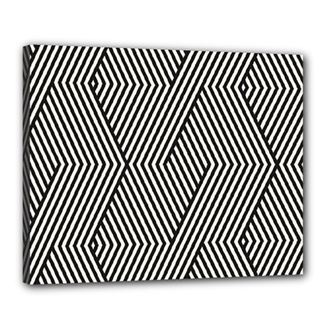 Vector-geometric-lines-pattern-simple-monochrome-texture-with-diagonal-stripes-lines-chevron-zigzag- Canvas 20  X 16  (stretched) by nate14shop