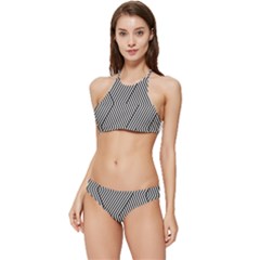 Vector-geometric-lines-pattern-simple-monochrome-texture-with-diagonal-stripes-lines-chevron-zigzag- Banded Triangle Bikini Set by nate14shop