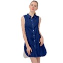 Dark Blue Sleeveless Shirt Dress View1