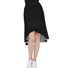 Black,elegan Frill Hi Low Chiffon Skirt by nate14shop