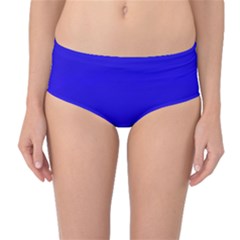 Background-blue Mid-waist Bikini Bottoms
