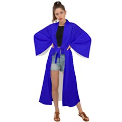 Background-blue Maxi Kimono