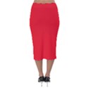 Background-red Velvet Midi Pencil Skirt View2