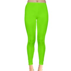 Grass-green-color-solid-background Leggings  by nate14shop